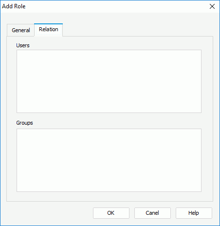 Add Role dialog box - Relation