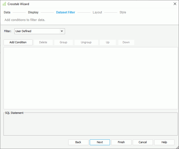 Crosstab Wizard - Filter