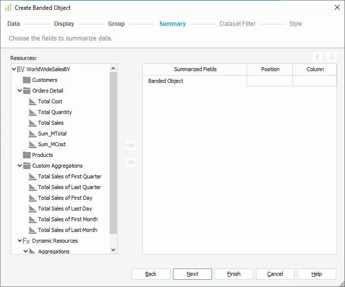 Create Banded Object - Summary