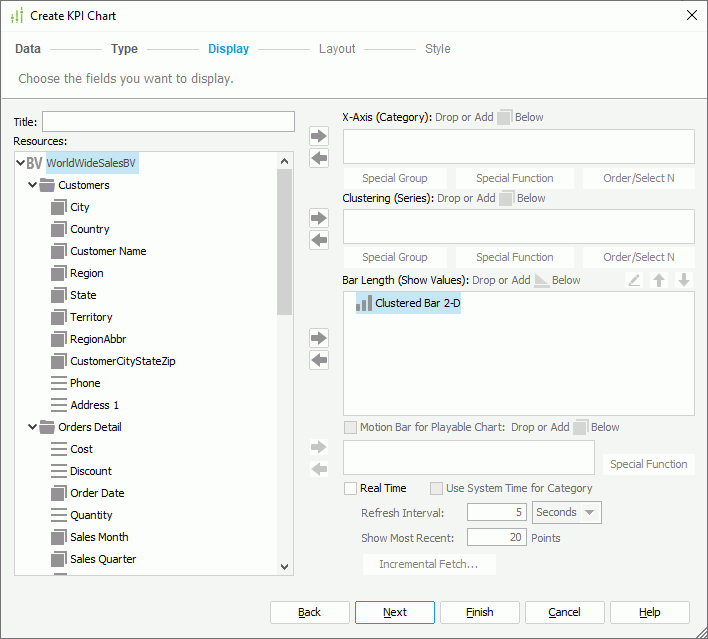 Create KPI chart - Display