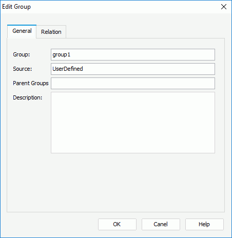 Edit Group dialog box - General