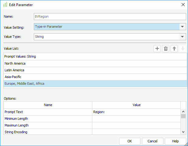 Edit Parameter dialog box