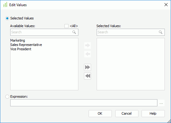 Edit Values dialog box