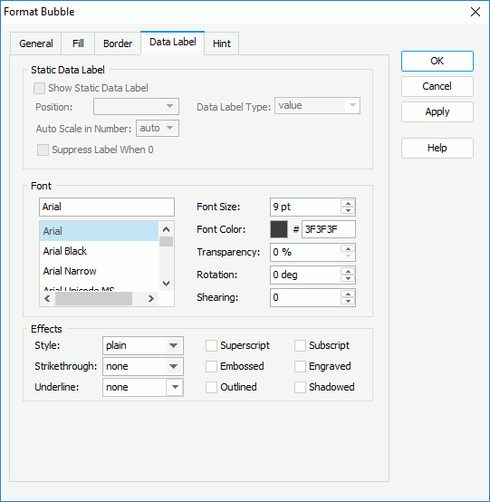 Format Bubble - Data Label