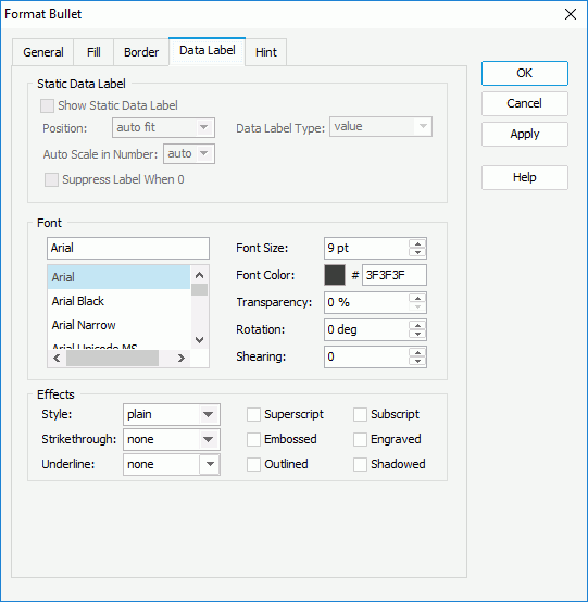 Format Bullet - Data Label