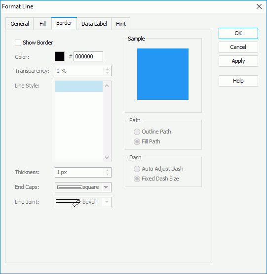 Format Line dialog box - Border