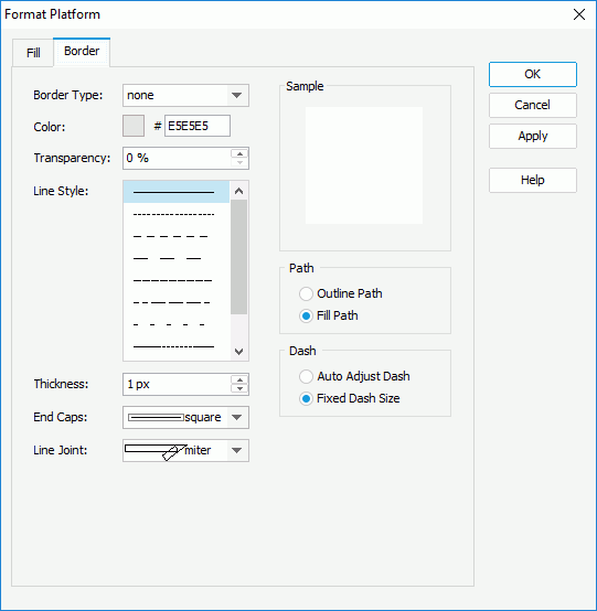 Format Platform dialog box - Border