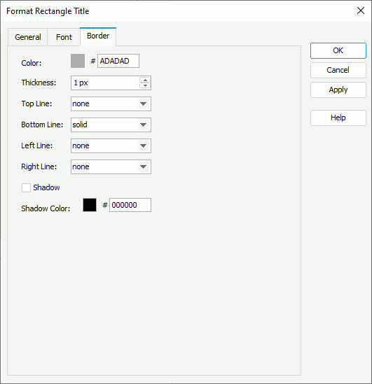 Format Rectangle Title dialog box - Border