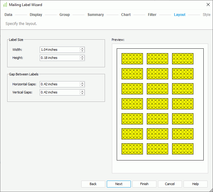 Mailing Label Wizard - Layout