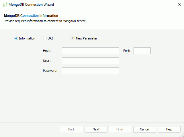 MongoDB Connection Wizard - MongoDB Connection Information