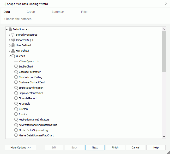 Shape Map Data Binding Wizard - Data