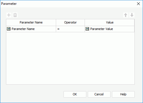 Parameter dialog box