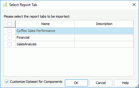 Select Report Tab