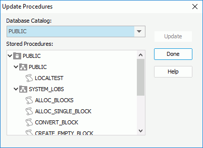 Update Procedures dialog box