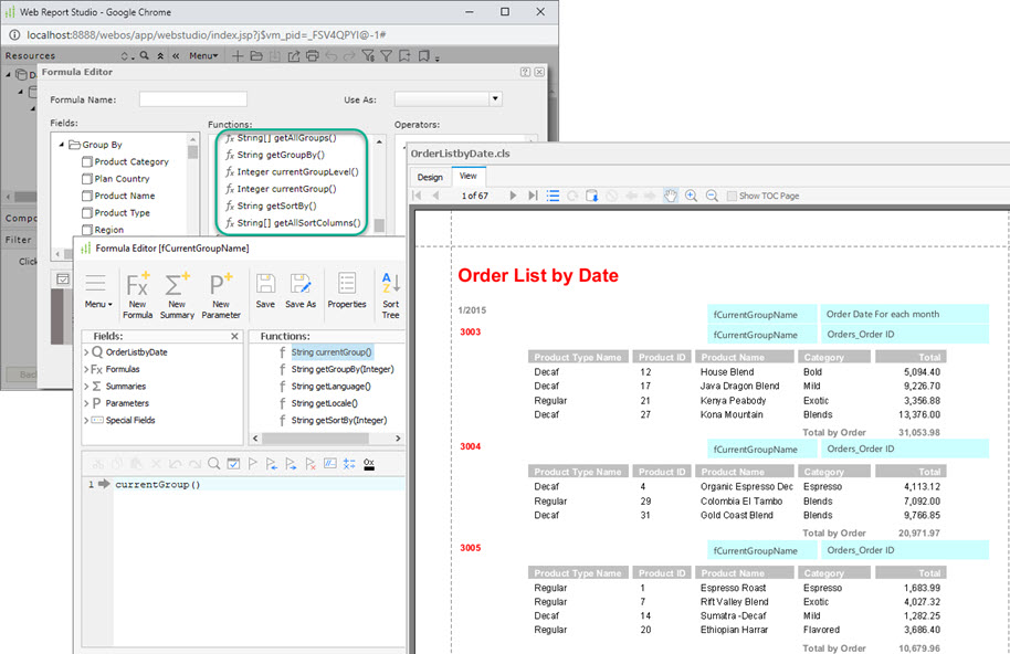 New Formula Functions to Get Group and Sort Columns