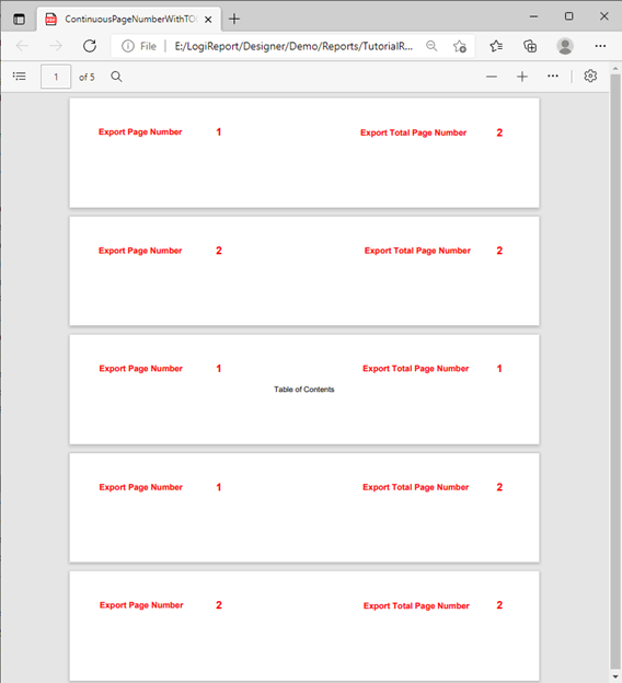 Discontinuous Page Number