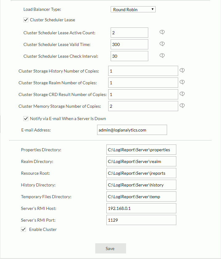 Cluster Settings