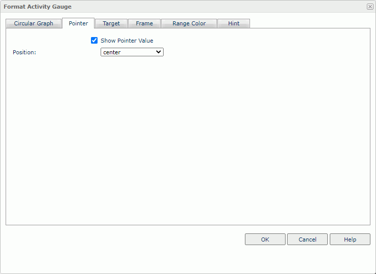 Format Activity Gauge dialog box - Pointer