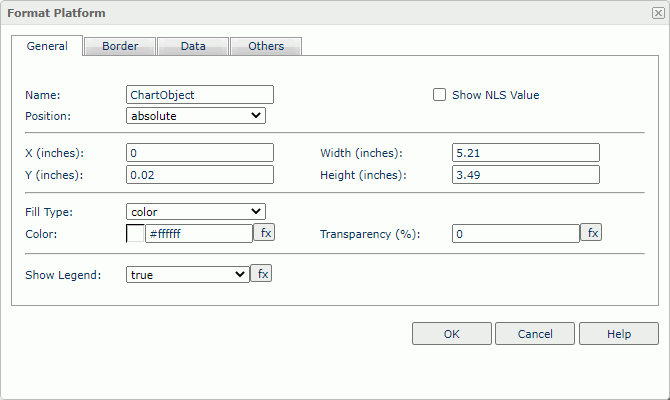 Format Platform dialog box - General tab