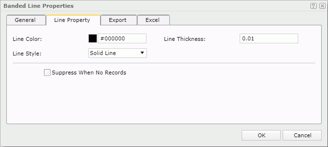 Banded Line Properties dialog box - Line Properties tab