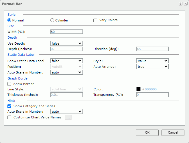 Format Bar dialog