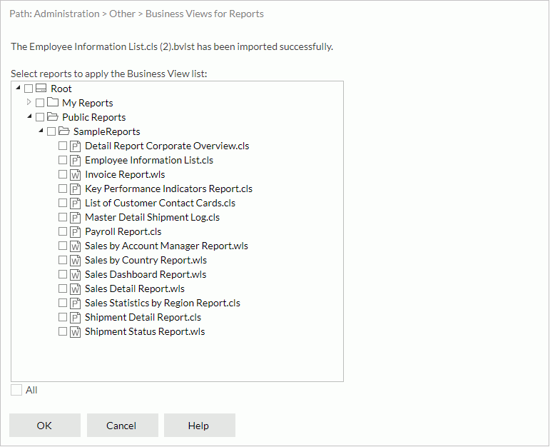 Selecting Reports